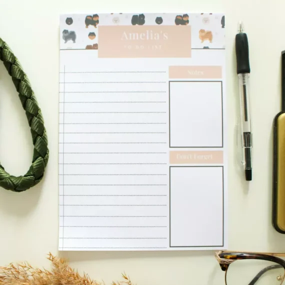 Personalised Pomeranian To Do List - Par Avion Paper 14