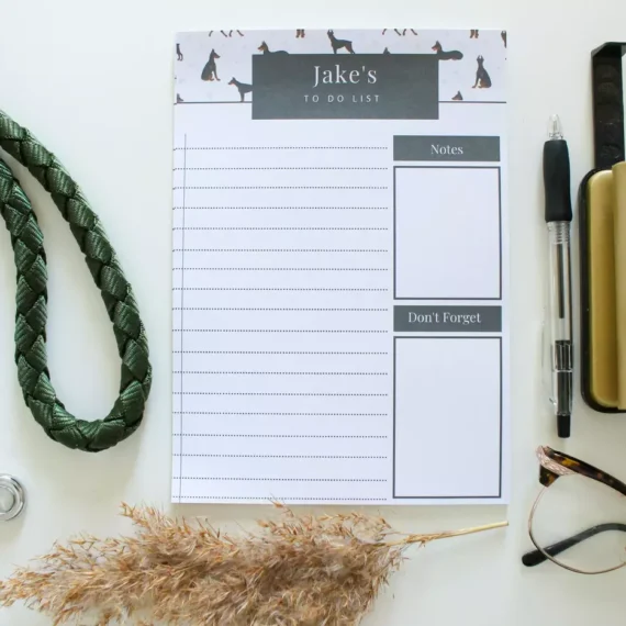 Personalised Doberman To Do List - Par Avion Paper 17