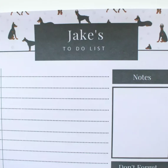Personalised Doberman To Do List - Par Avion Paper 18