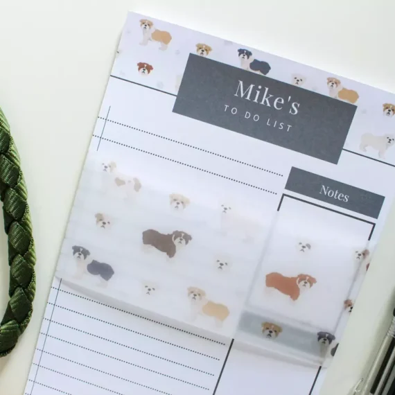 Personalised Bull Dog To Do List - Par Avion Paper 16