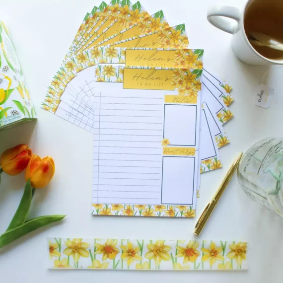 Personalised Daffodils To Do Lists – Checklist – Planner – Handmade – Gifts for Her – Mother’s Day - Par Avion Paper 20