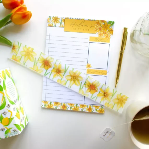 Personalised Daffodils To Do Lists – Checklist – Planner – Handmade – Gifts for Her – Mother’s Day - Par Avion Paper 22