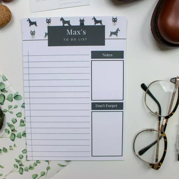 Personalised Miniature Schnauzer To Do List - Par Avion Paper 16