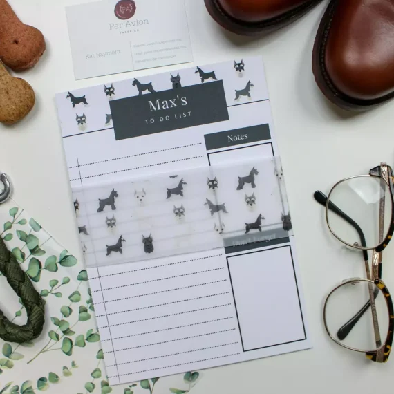 Personalised Miniature Schnauzer To Do List - Par Avion Paper 20