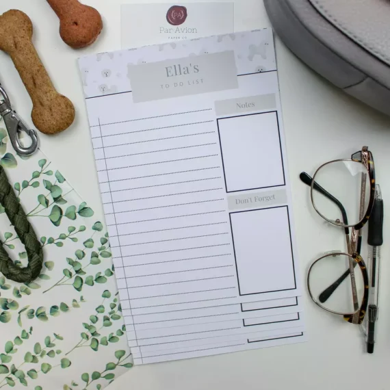 Personalised Bichon Frise To Do List - Par Avion Paper 20