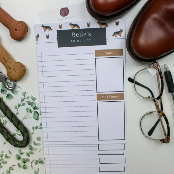 Personalised German Shepherd To Do List - Par Avion Paper 17