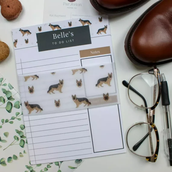 Personalised German Shepherd To Do List - Par Avion Paper 18