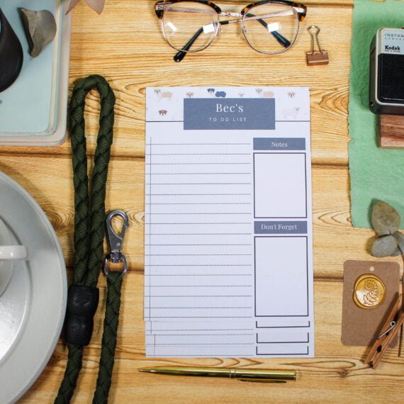 Personalised Bull Dog To Do List - Par Avion Paper 14
