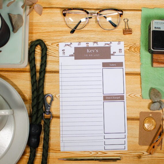 Personalised Brittany Spaniel To Do List - Par Avion Paper 12