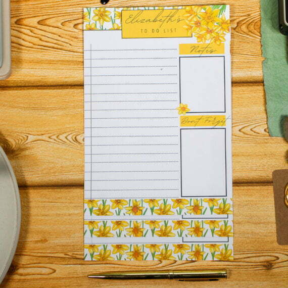 Personalised Daffodils To Do Lists – Checklist – Planner – Handmade – Gifts for Her – Mother’s Day - Par Avion Paper 19