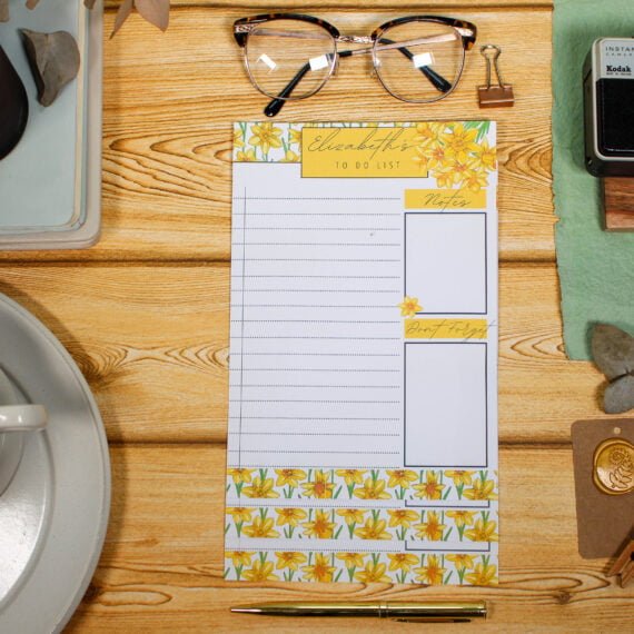 Personalised Daffodils To Do Lists – Checklist – Planner – Handmade – Gifts for Her – Mother’s Day - Par Avion Paper 18