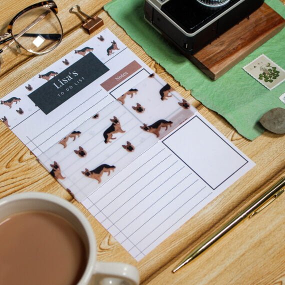 Personalised German Shepherd To Do List - Par Avion Paper