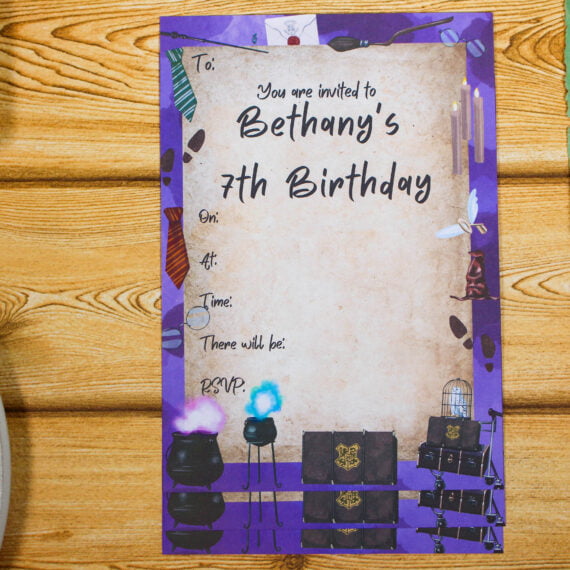 Personalised Wizard and Witches Party Invitations - Par Avion Paper 9