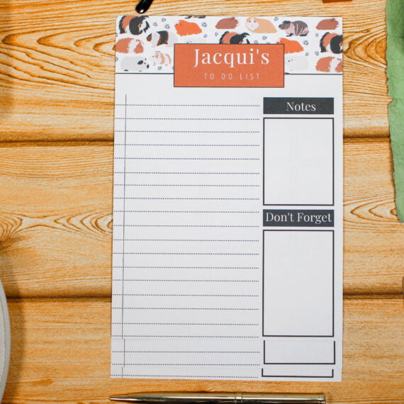Personalised Guinea Pig To Do List - Par Avion Paper 12