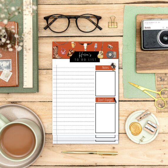 Personalised Country Western To Do List - Par Avion Paper 10