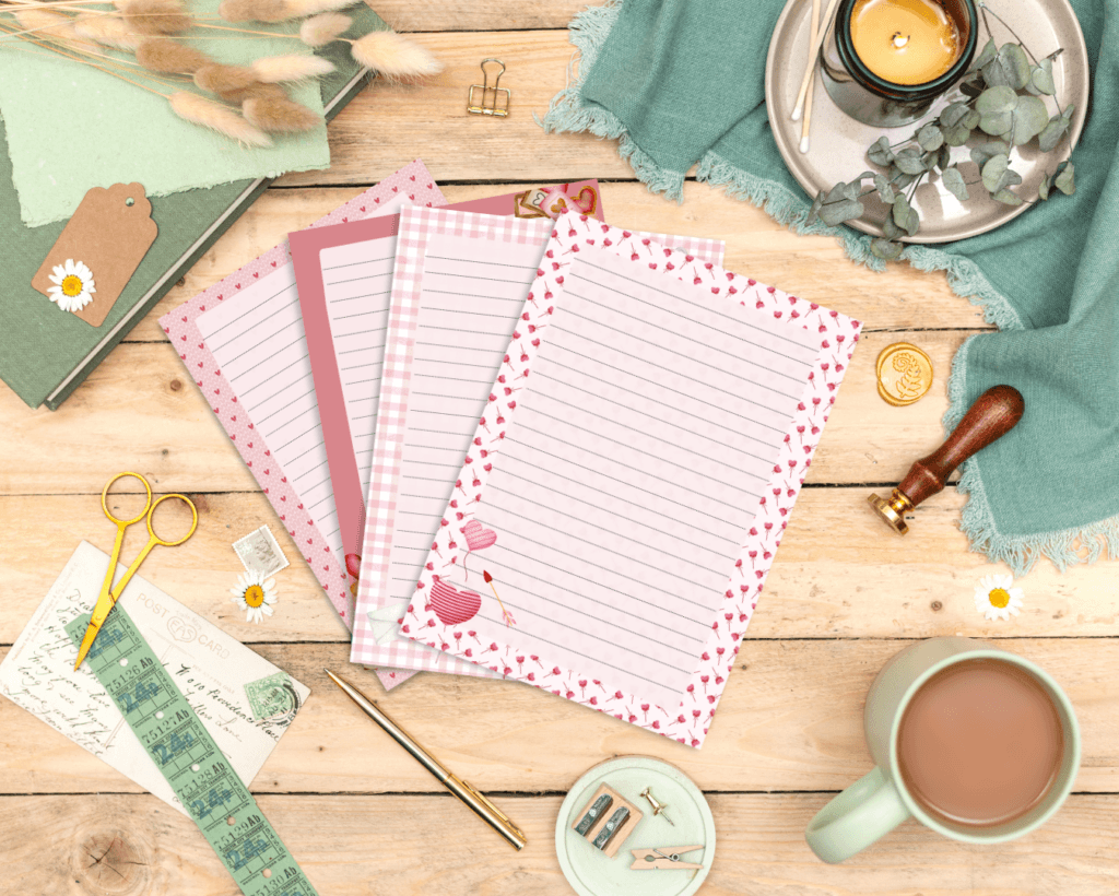 valentines themed writing paper